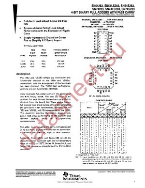 SN74LS283DRE4 datasheet  